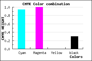 #0A00B2 color CMYK mixer