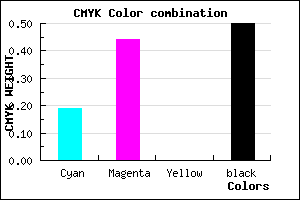 #67477F color CMYK mixer
