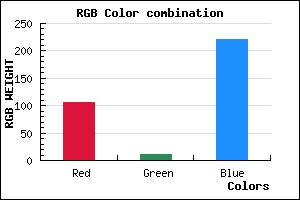 rgb background color #6A0BDC mixer