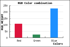 rgb background color #6B18E2 mixer