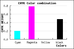 #6B1D85 color CMYK mixer