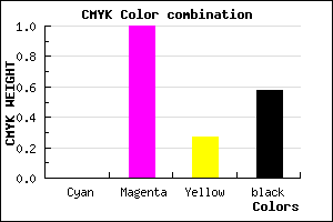 #6C004F color CMYK mixer