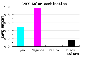 #6D06D6 color CMYK mixer