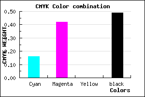#6D4B81 color CMYK mixer