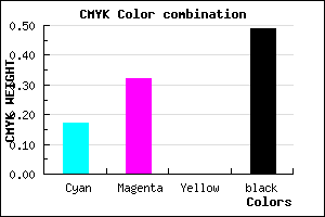 #6D5983 color CMYK mixer