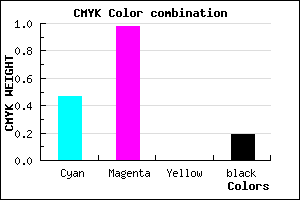 #6E04CE color CMYK mixer