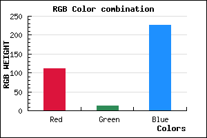 rgb background color #6F0DE3 mixer