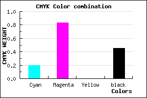 #6F178B color CMYK mixer