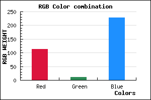 rgb background color #720BE5 mixer