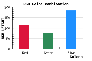rgb background color #744AB8 mixer