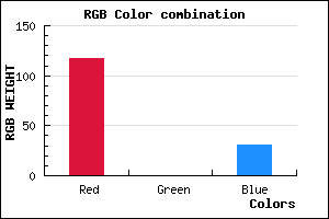 rgb background color #75001F mixer