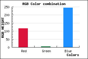 rgb background color #7505F5 mixer