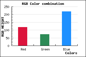 rgb background color #7749DB mixer