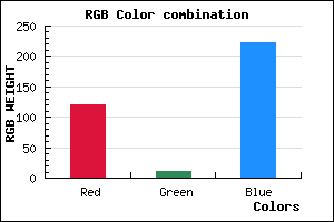 rgb background color #780BDE mixer