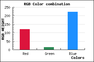 rgb background color #780FDE mixer