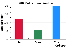 rgb background color #7A34C6 mixer