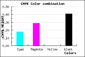 #7B6A96 color CMYK mixer