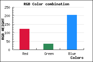 rgb background color #7B22CC mixer