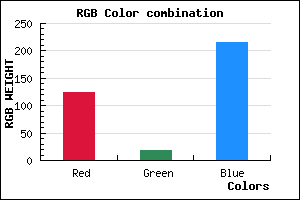 rgb background color #7C13D7 mixer