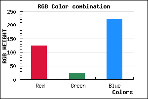 rgb background color #7C18DE mixer