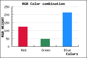 rgb background color #7C2FD6 mixer