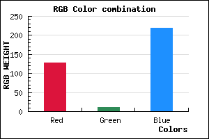 rgb background color #7F0BDB mixer