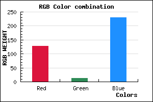 rgb background color #7F0CE6 mixer