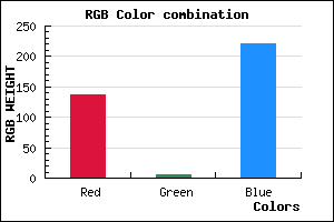 rgb background color #8806DC mixer