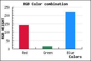 rgb background color #8F0EDC mixer