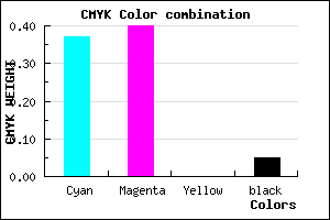 #9991F3 color CMYK mixer