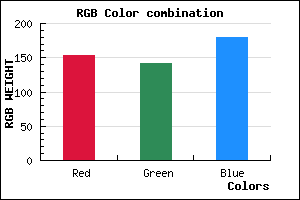 rgb background color #9A8EB4 mixer