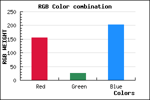 rgb background color #9B19CB mixer