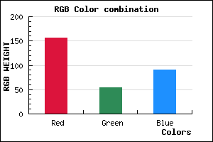 rgb background color #9C365B mixer