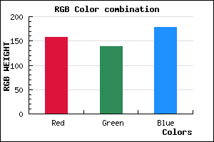 rgb background color #9D8AB2 mixer