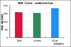 rgb background color #9D99B7 mixer