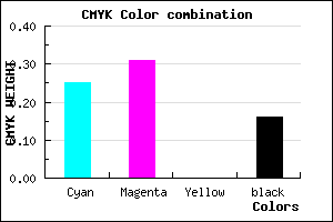 #A195D7 color CMYK mixer