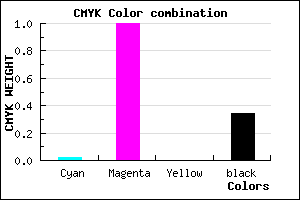 #A500A9 color CMYK mixer