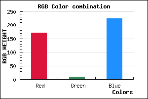 rgb background color #AC0AE0 mixer