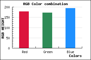 rgb background color #B2ACC2 mixer