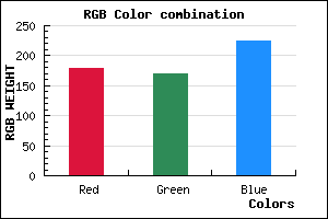 rgb background color #B3A9E1 mixer