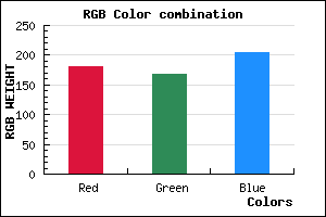 rgb background color #B4A8CC mixer
