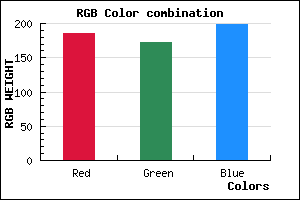 rgb background color #B9ACC6 mixer