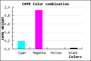 #CB12FA color CMYK mixer
