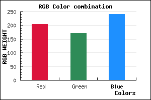rgb background color #CCABF1 mixer