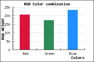 rgb background color #CFADE9 mixer