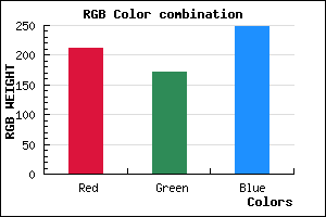 rgb background color #D3ABF9 mixer