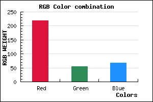 rgb background color #DB3643 mixer