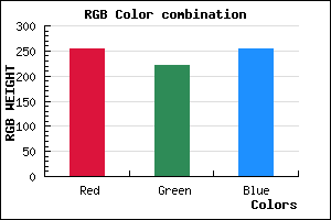 rgb background color #FEDEFF mixer
