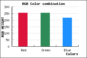 rgb background color #FFFED8 mixer