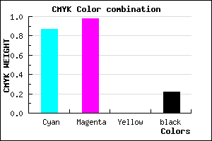 #1A04C6 color CMYK mixer